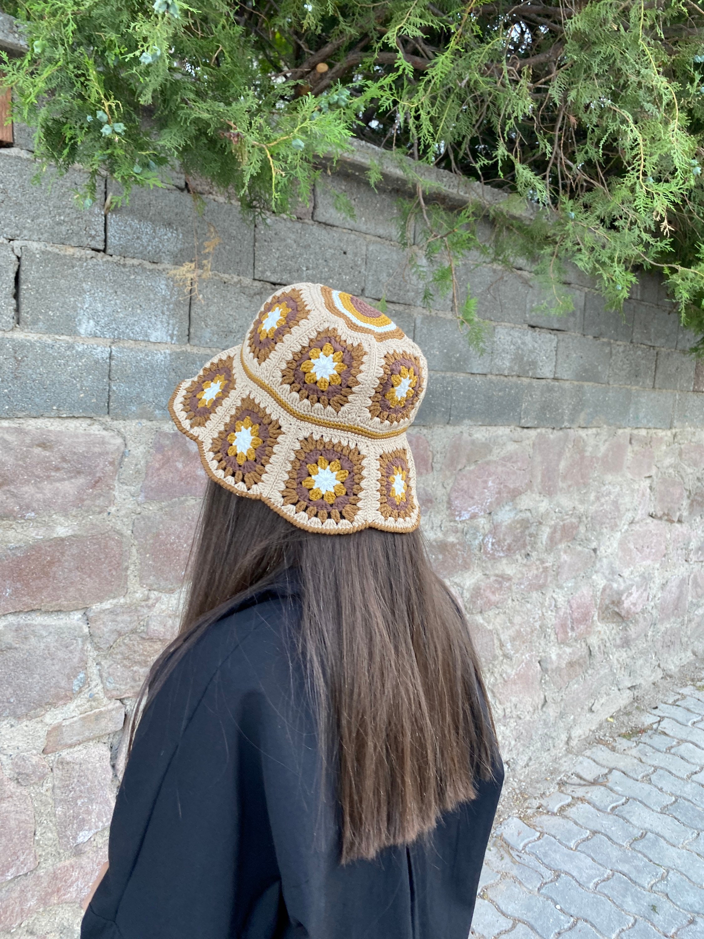 Granny Square Hat, Colorful Bucket Hat, Rainbow Crochet Hat, Crochet Hat, Festival Hat, Bucket Ha... — photo 7 of 10