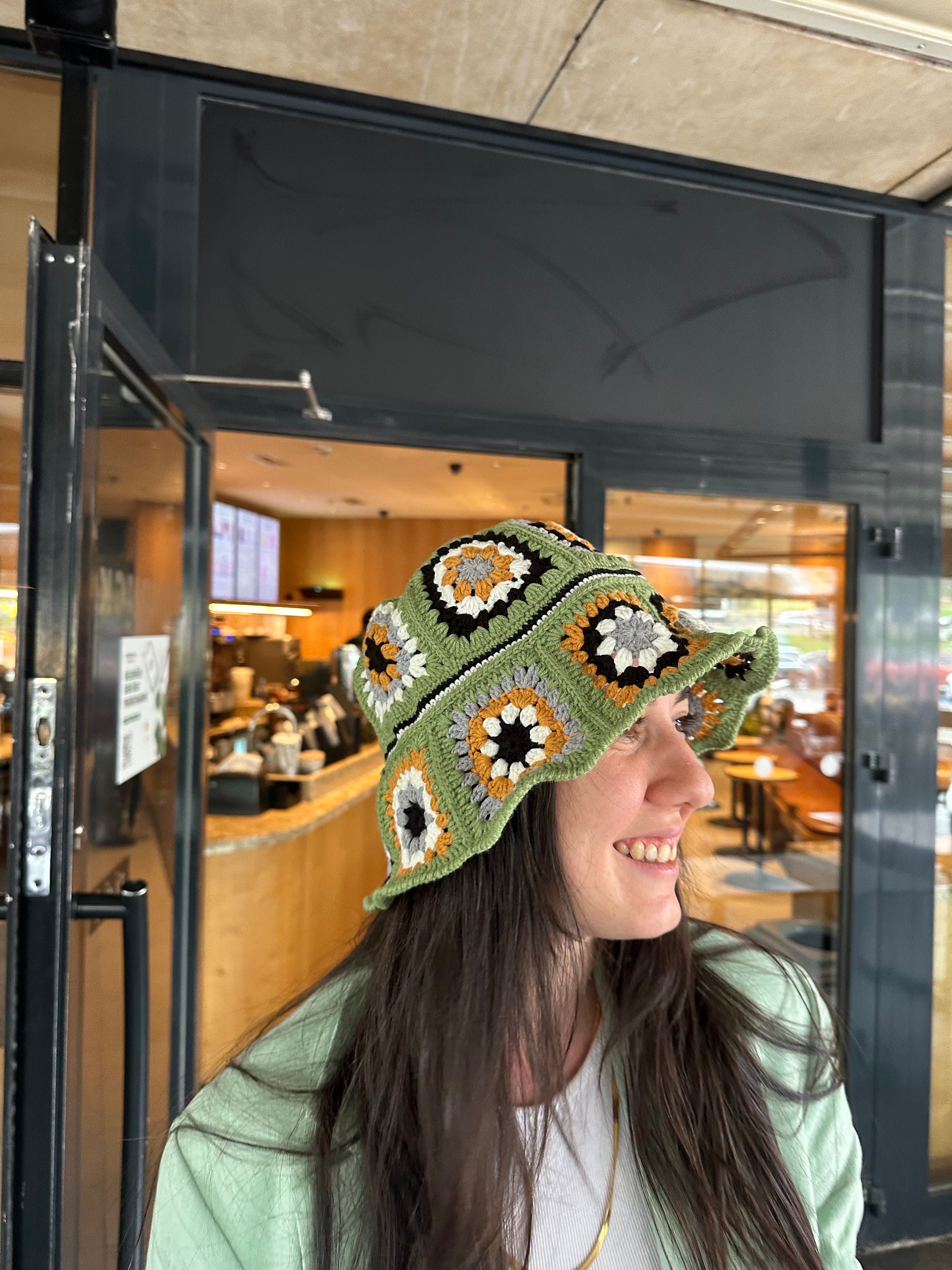 Granny Square Hat, Cotton Bucket Hat, Luxury Knit Hat, Stylish Crochet Hat, Festival Hat, Boho Bu... — photo 4 of 10