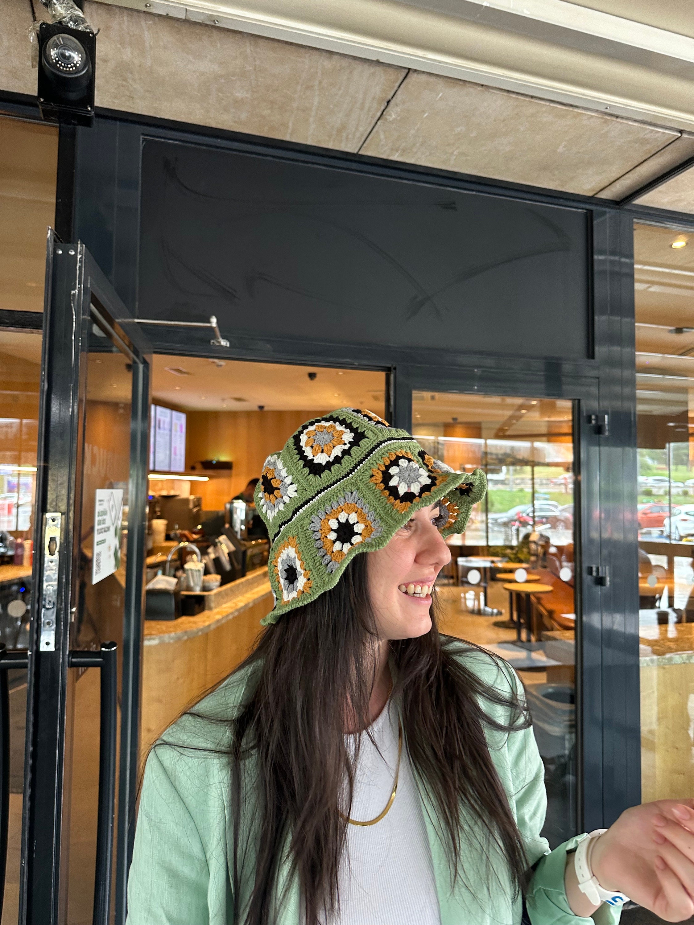 Granny Square Hat, Cotton Bucket Hat, Luxury Knit Hat, Stylish Crochet Hat, Festival Hat, Boho Bu... — photo 6 of 10