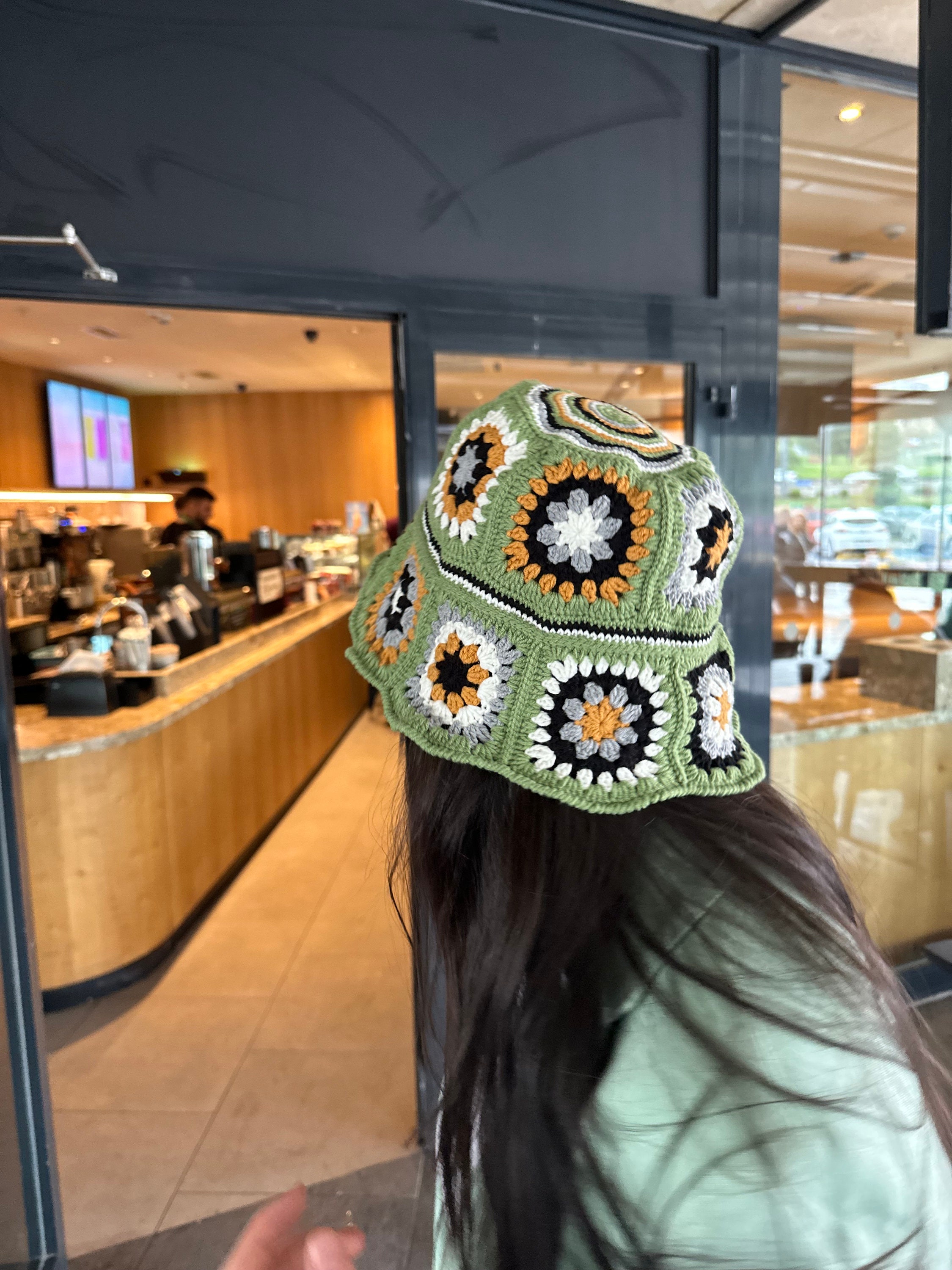 Granny Square Hat, Cotton Bucket Hat, Luxury Knit Hat, Stylish Crochet Hat, Festival Hat, Boho Bu... — photo 2 of 10