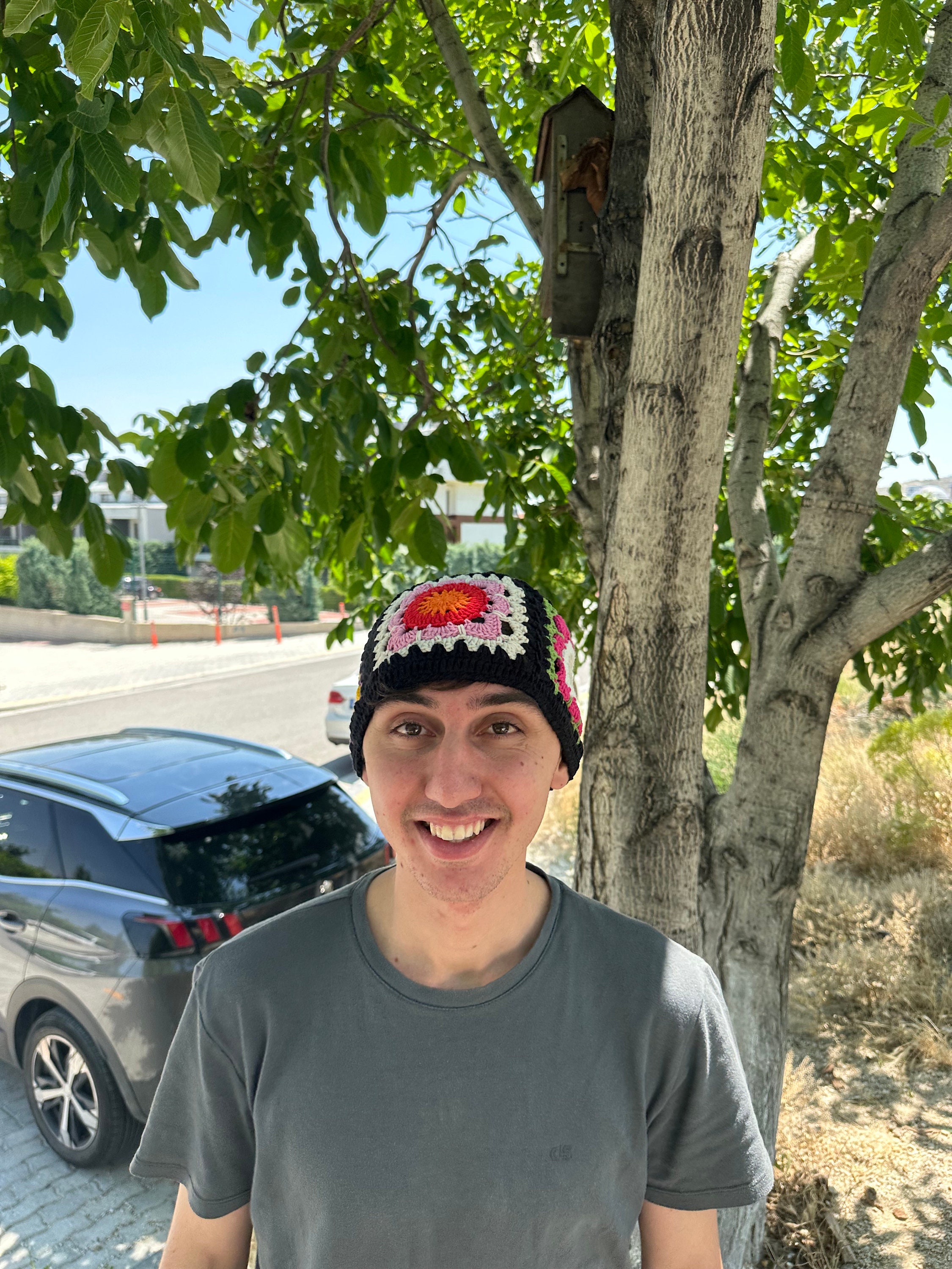 Granny Square Hat, Crochet Bucket Hat, Colorful Sun Hat, Unisex Cotton Hat, Multicolor hat, Vinta... — photo 4 of 10
