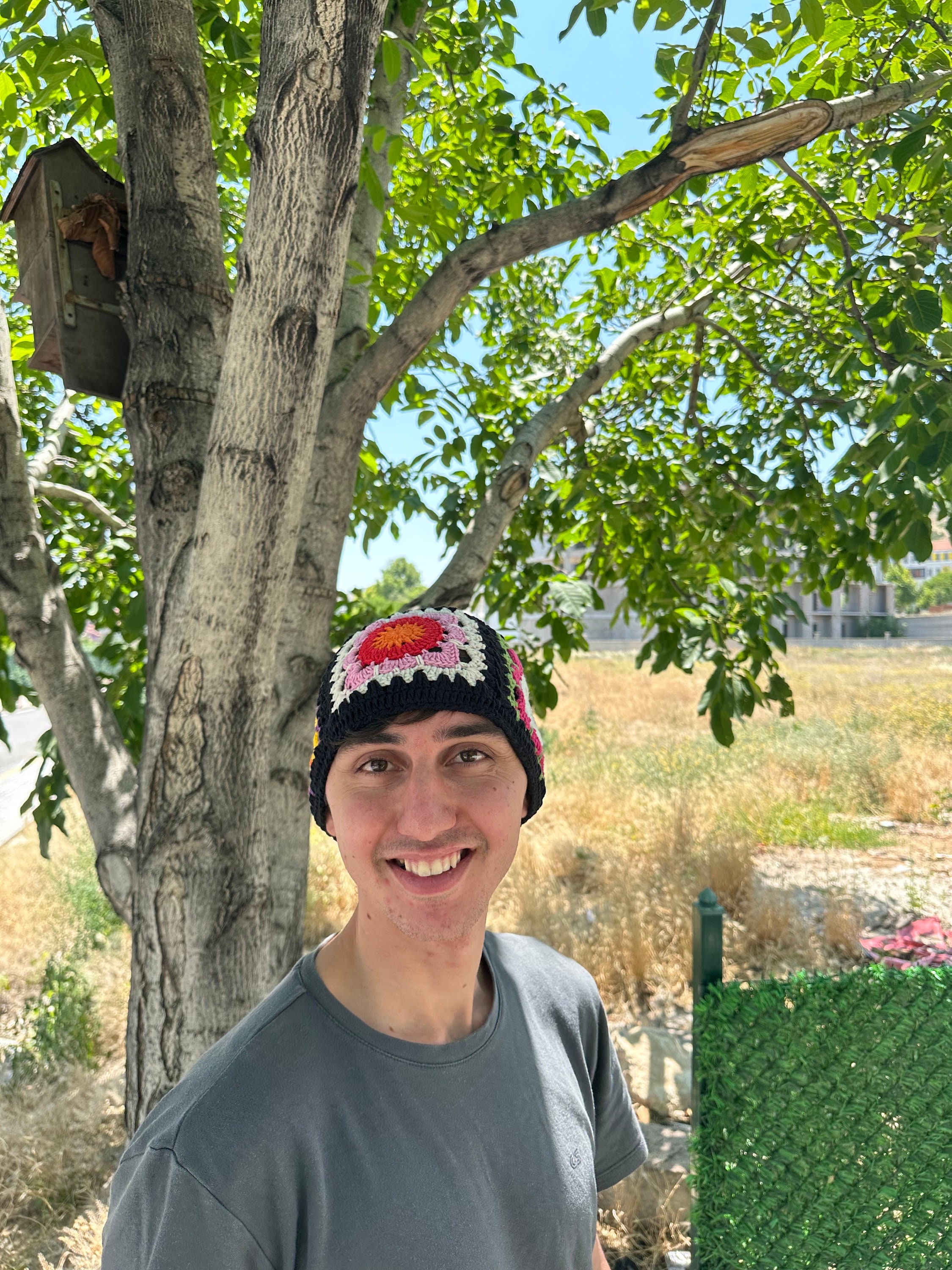 Granny Square Hat, Crochet Bucket Hat, Colorful Sun Hat, Unisex Cotton Hat, Multicolor hat, Vinta... — photo 6 of 10
