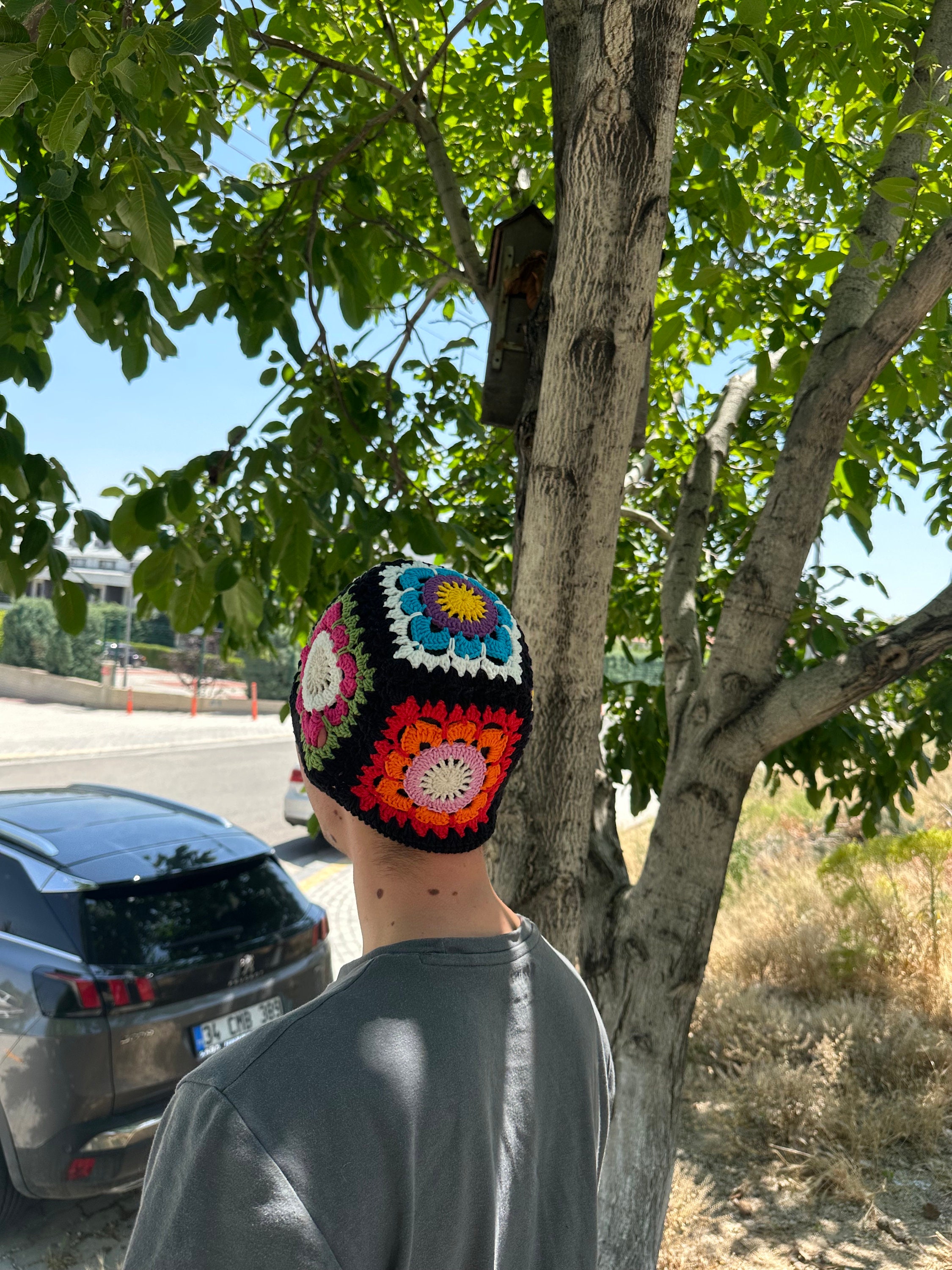Granny Square Hat, Crochet Bucket Hat, Colorful Sun Hat, Unisex Cotton Hat, Multicolor hat, Vinta... — photo 7 of 10