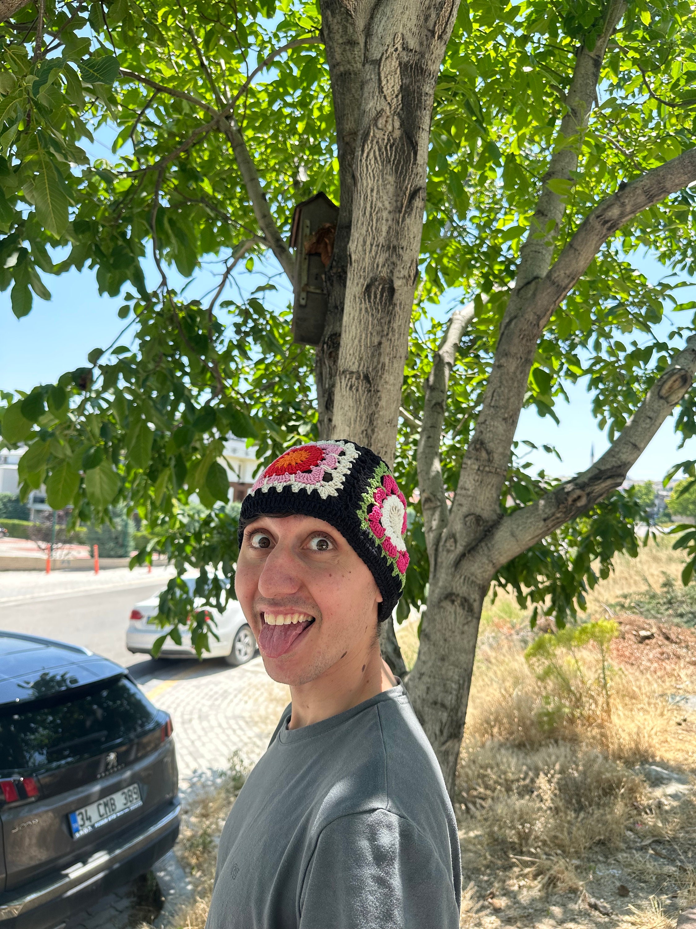 Granny Square Hat, Crochet Bucket Hat, Colorful Sun Hat, Unisex Cotton Hat, Multicolor hat, Vintage Hat, Boho Sun Hat, Festival Hat