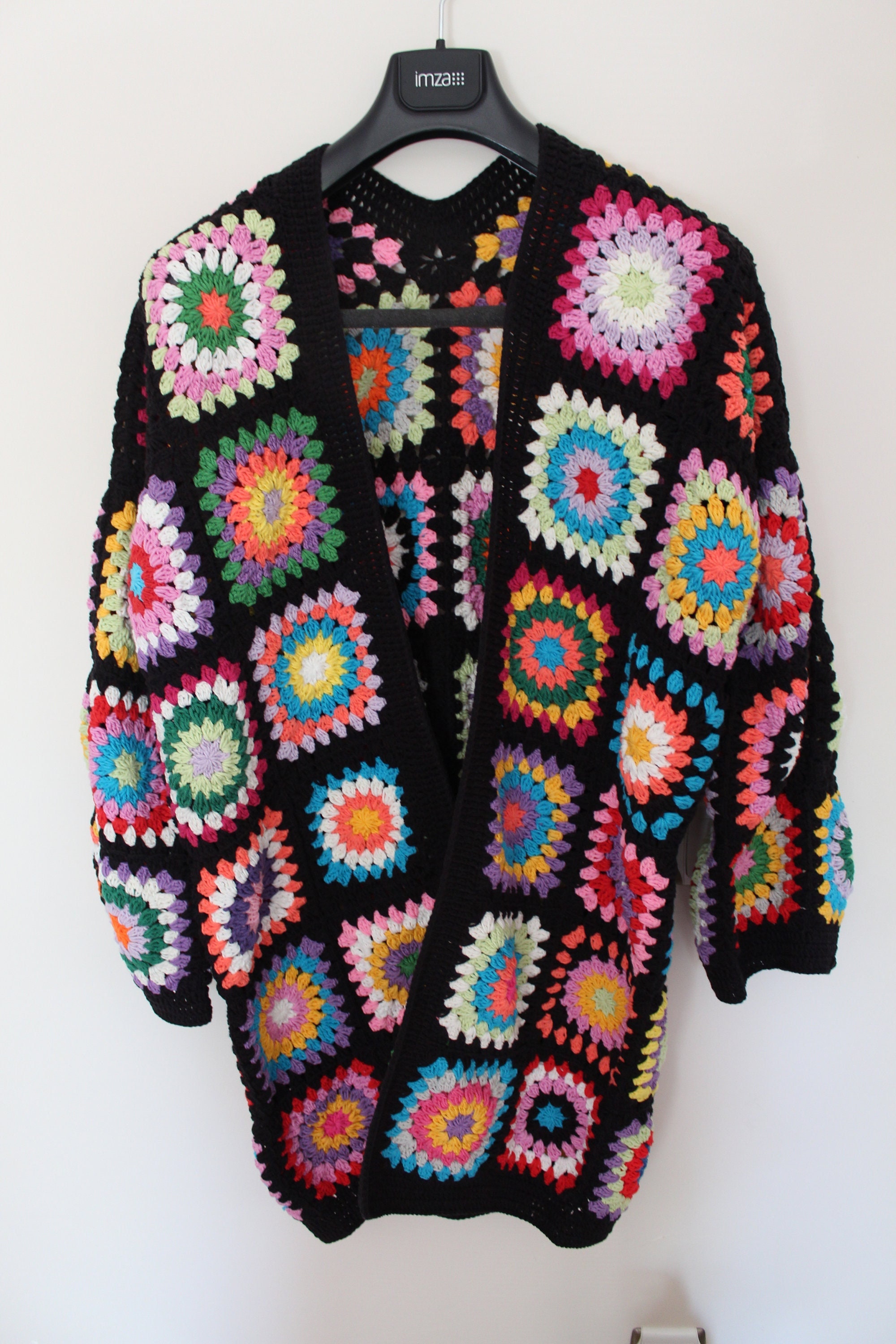 Granny Square Jacket, Crochet Cardigan, Granny Square Afghan Cardigan, Granny Square Crochet Coat... — photo 3 of 10
