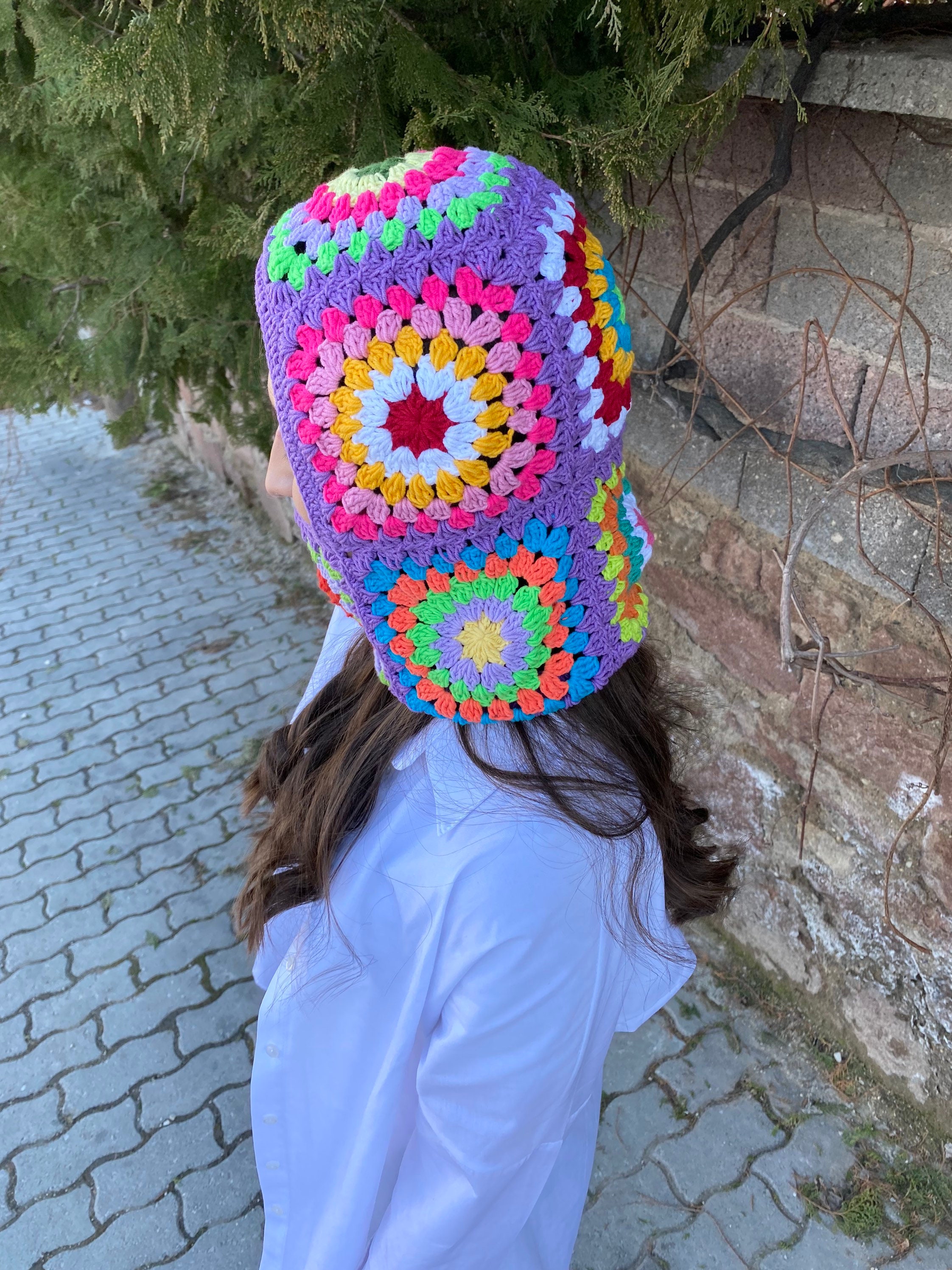 Granny Square Lilac Balaclava, Stylish Balaclava, Crochet Hoodie, Balaclava Fashion, Granny Squar... — photo 3 of 10