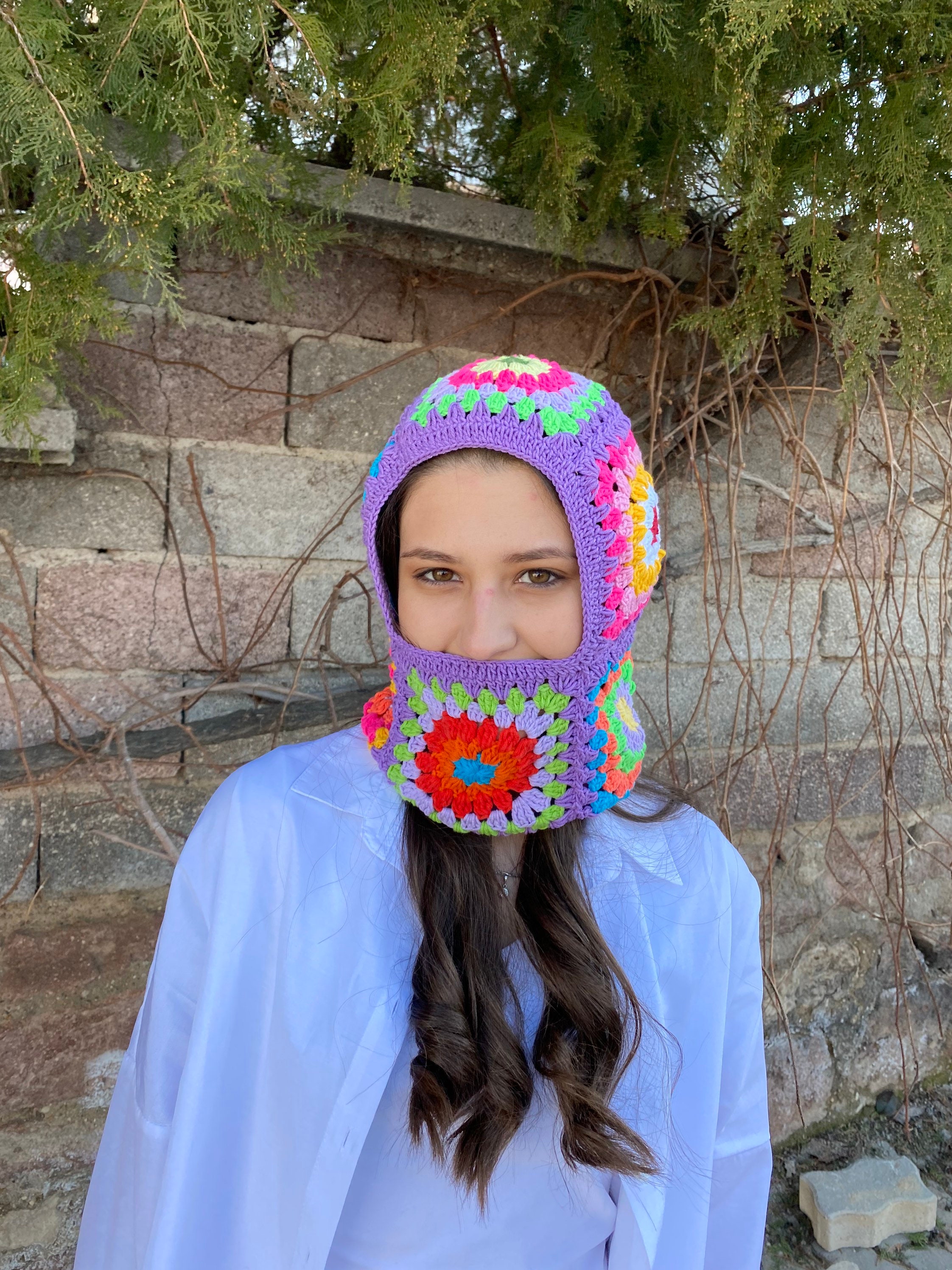 Granny Square Lilac Balaclava, Stylish Balaclava, Crochet Hoodie, Balaclava Fashion, Granny Squar... — photo 5 of 10