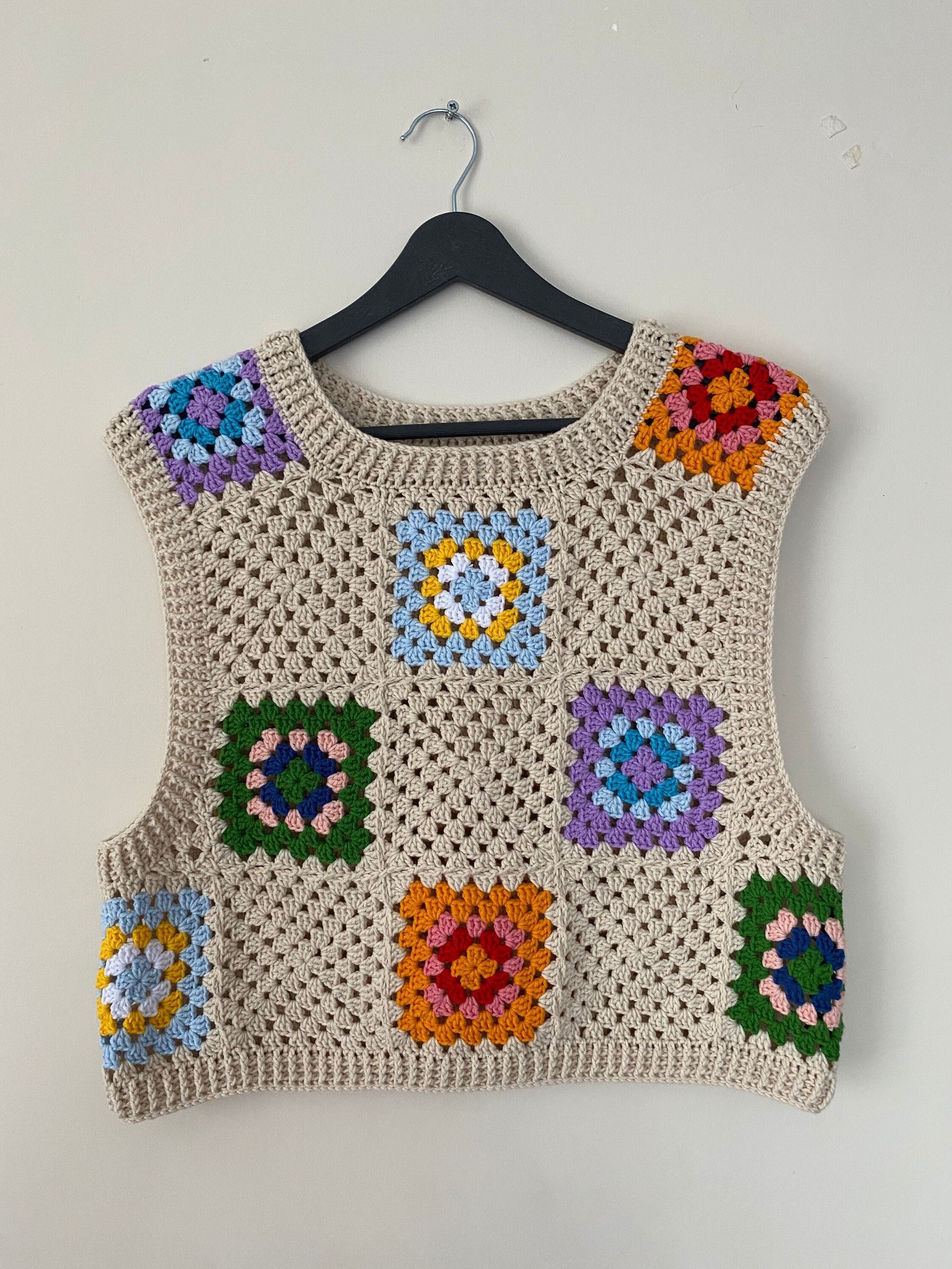 Granny Square Sweater, Granny Square Afghan Vest, Granny Square Cardigan, Granny Square Veste, Bo... — photo 3 of 10