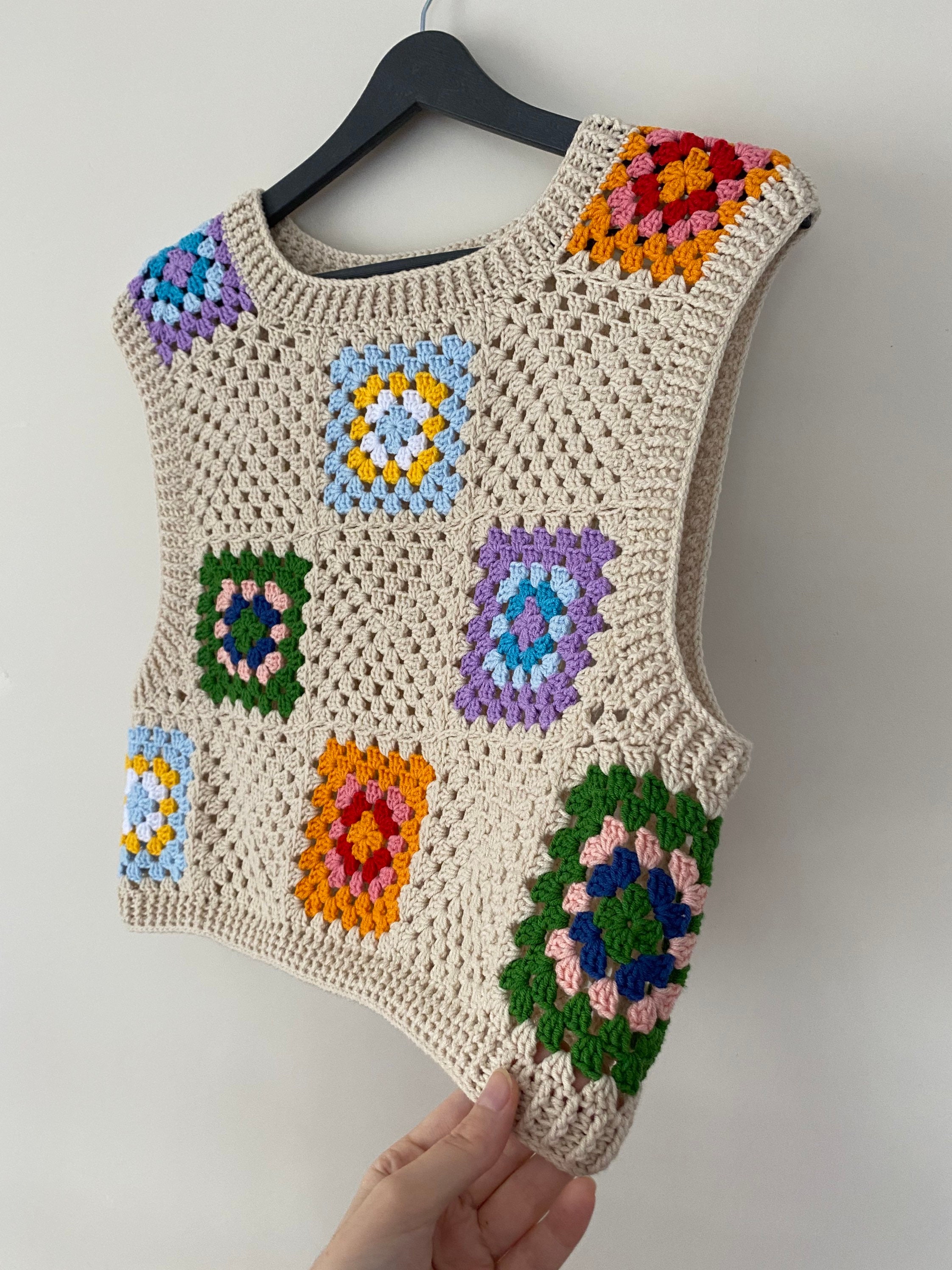 Granny Square Sweater, Granny Square Afghan Vest, Granny Square Cardigan, Granny Square Veste, Boho Jacket, Afghan Sweater, Gift for Her