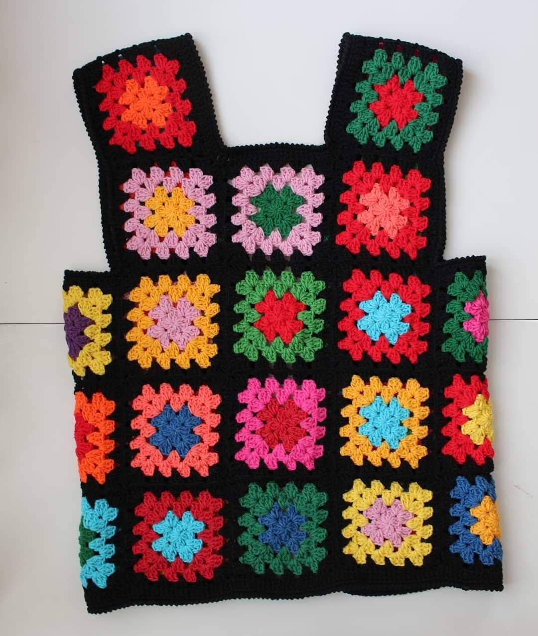 Granny Square Sweater, Granny Square Vest, Granny Square Cardigan, Colorful Sweater, Granny Squar... — photo 3 of 9