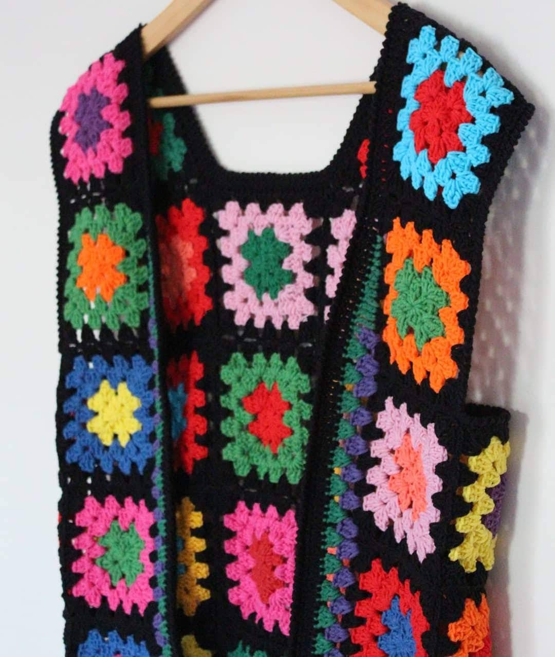 Granny Square Sweater, Granny Square Vest, Granny Square Cardigan, Colorful Sweater, Granny Square Coat, Boho Jacket, Afghan Coat, Gift