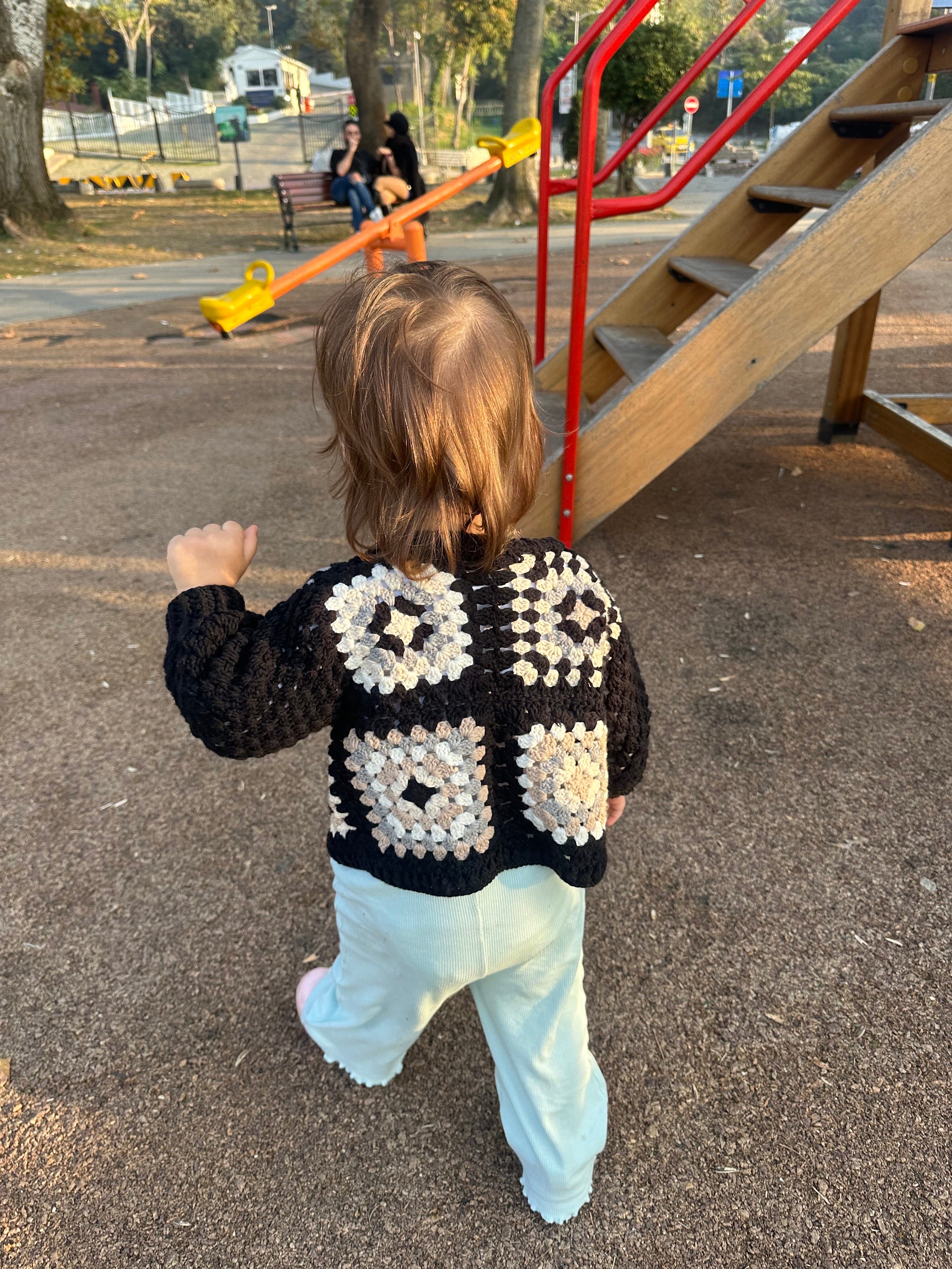 Handmade Baby and Kids Cardigan, Granny Square Crocheted Sweater for Child – Perfect Baby Winter Cardigan and Toddler Winter Clothing