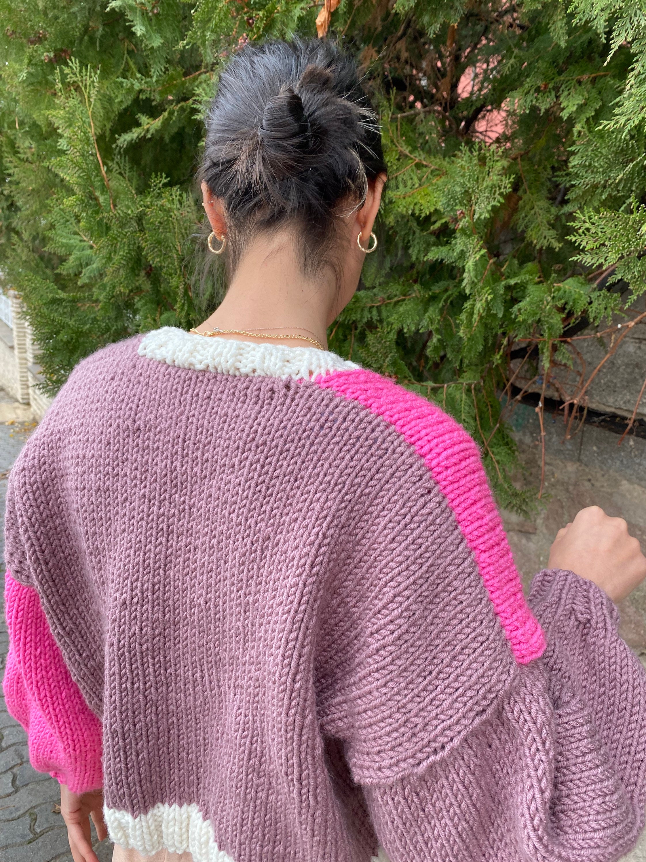 Knit Daisy Cardigan, Chunky Chic Jacket, Cropped Sweater, Chunky Knit, Oversized Cardigan, Unique... — photo 5 of 10
