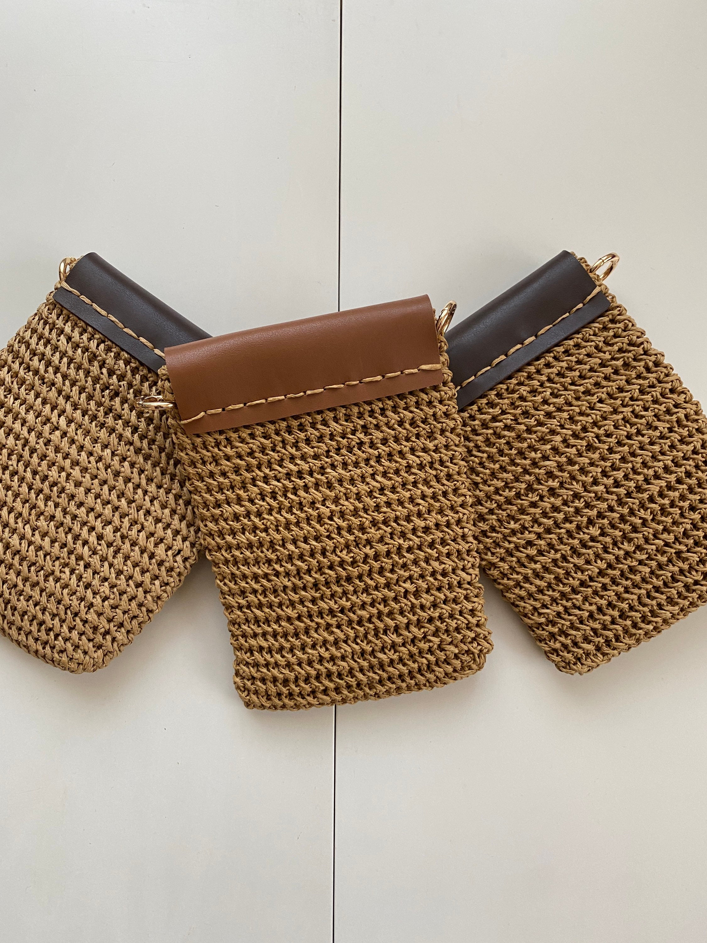 Leather Phone Case, Phone Case Bag Wallet, Luxury Crossbody Bag in Leather, Crochet Bag, Smartpho... — photo 5 of 10