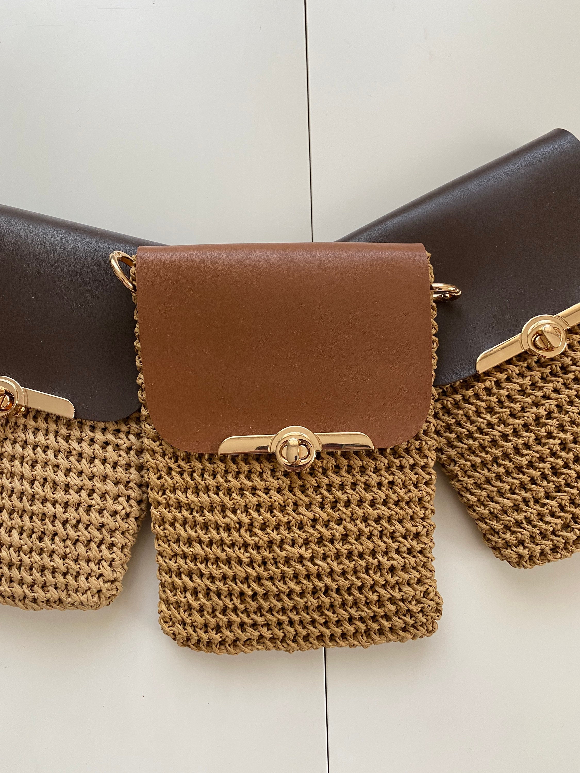 Leather Phone Case, Phone Case Bag Wallet, Luxury Crossbody Bag in Leather, Crochet Bag, Smartpho... — photo 2 of 10