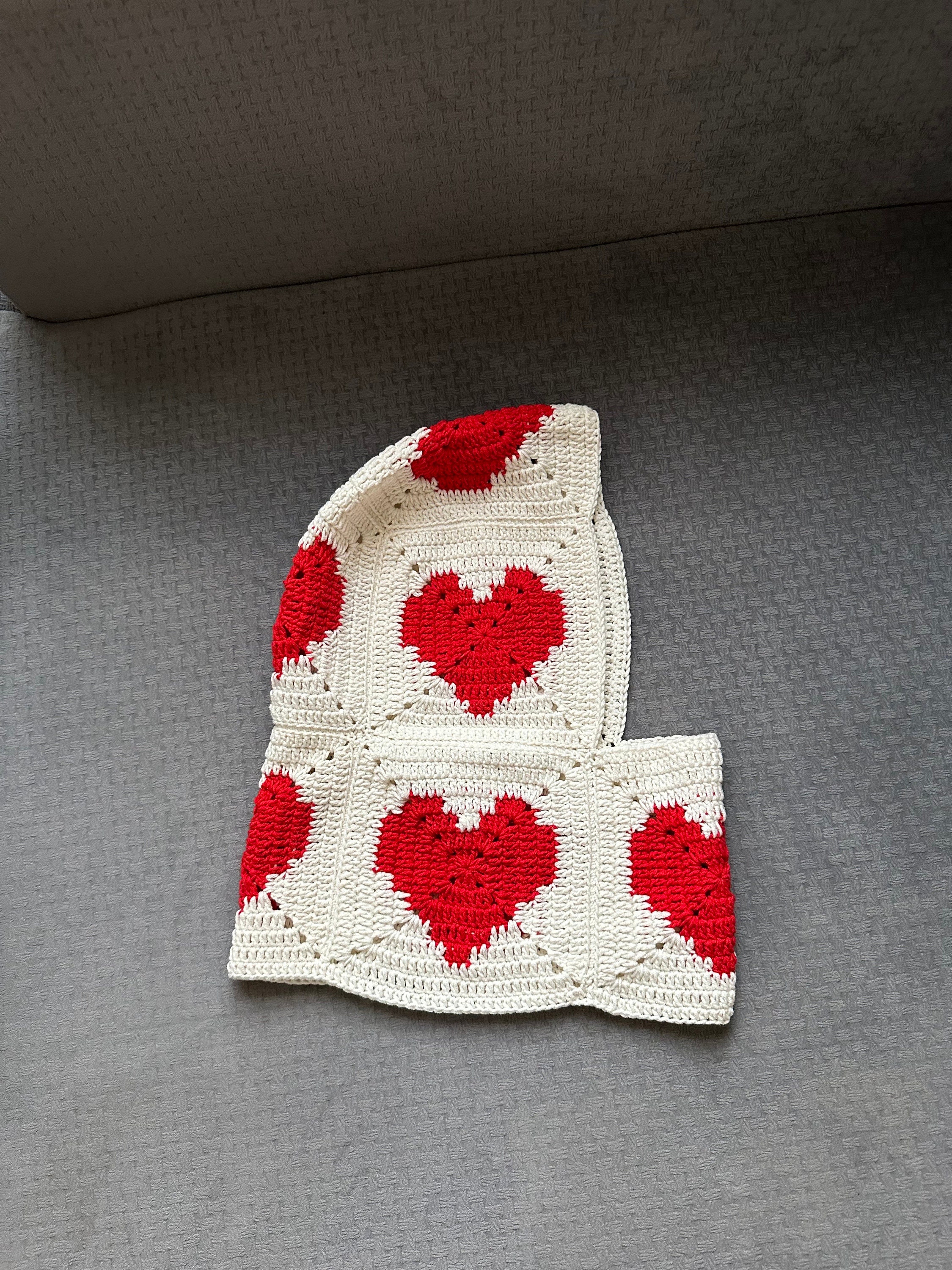 Love Balaclava, Granny Square Hat, Crochet Heart Balaclava, Unisex Balaclava, Valentine Crochetin... — photo 5 of 10