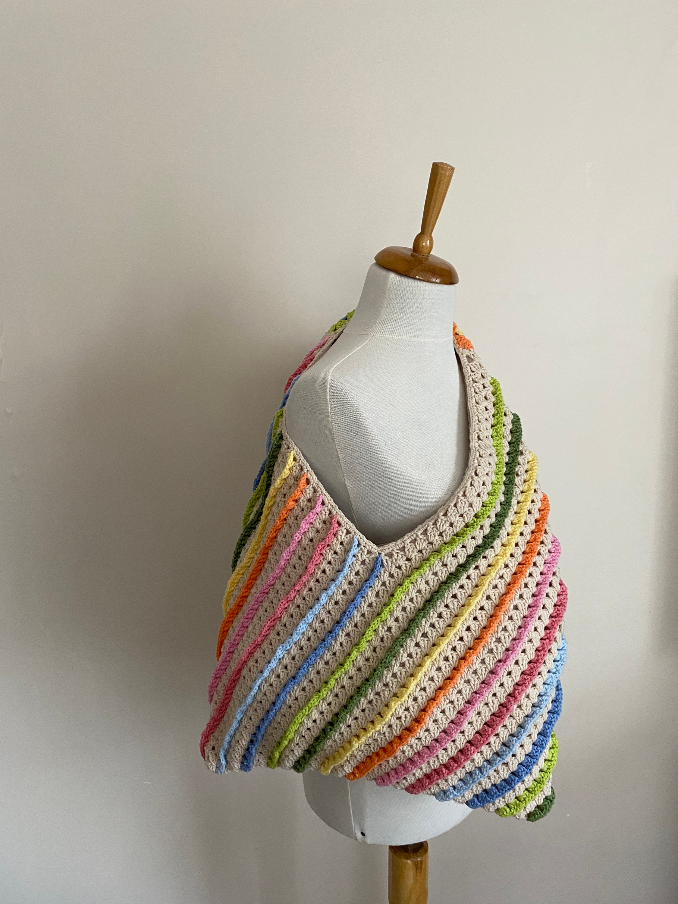 Pastel Crochet Bag, Afghan Crochet Bag, Boho Hand Bag, Bohemian Bag, Retro Style, Vintage Style, ... — photo 5 of 10