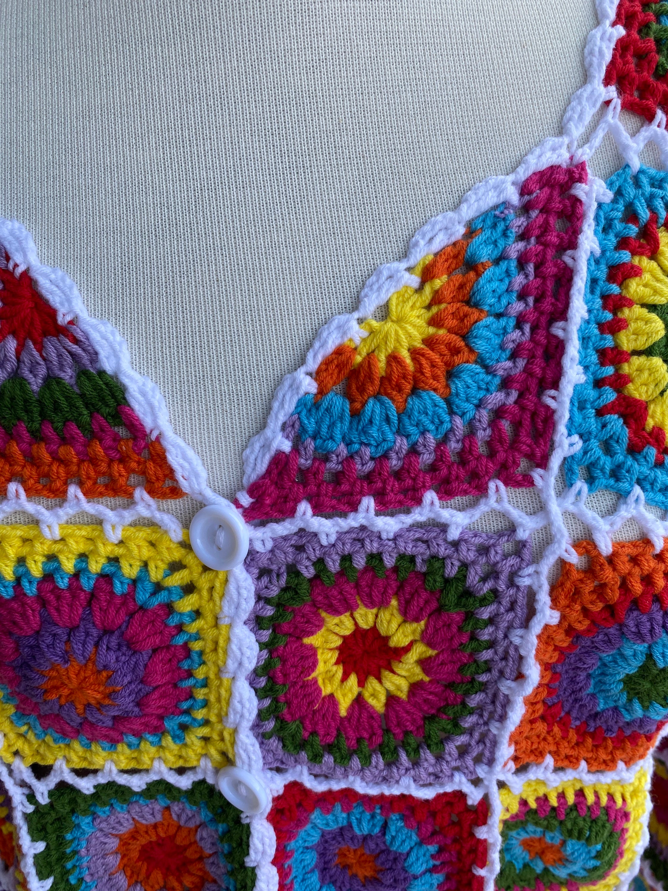 Patchwork Cardigan, Granny Square Cardigan, Afghan Sweater, Cropped Cardigan, Bohemian Cardigan, ... — photo 2 of 13