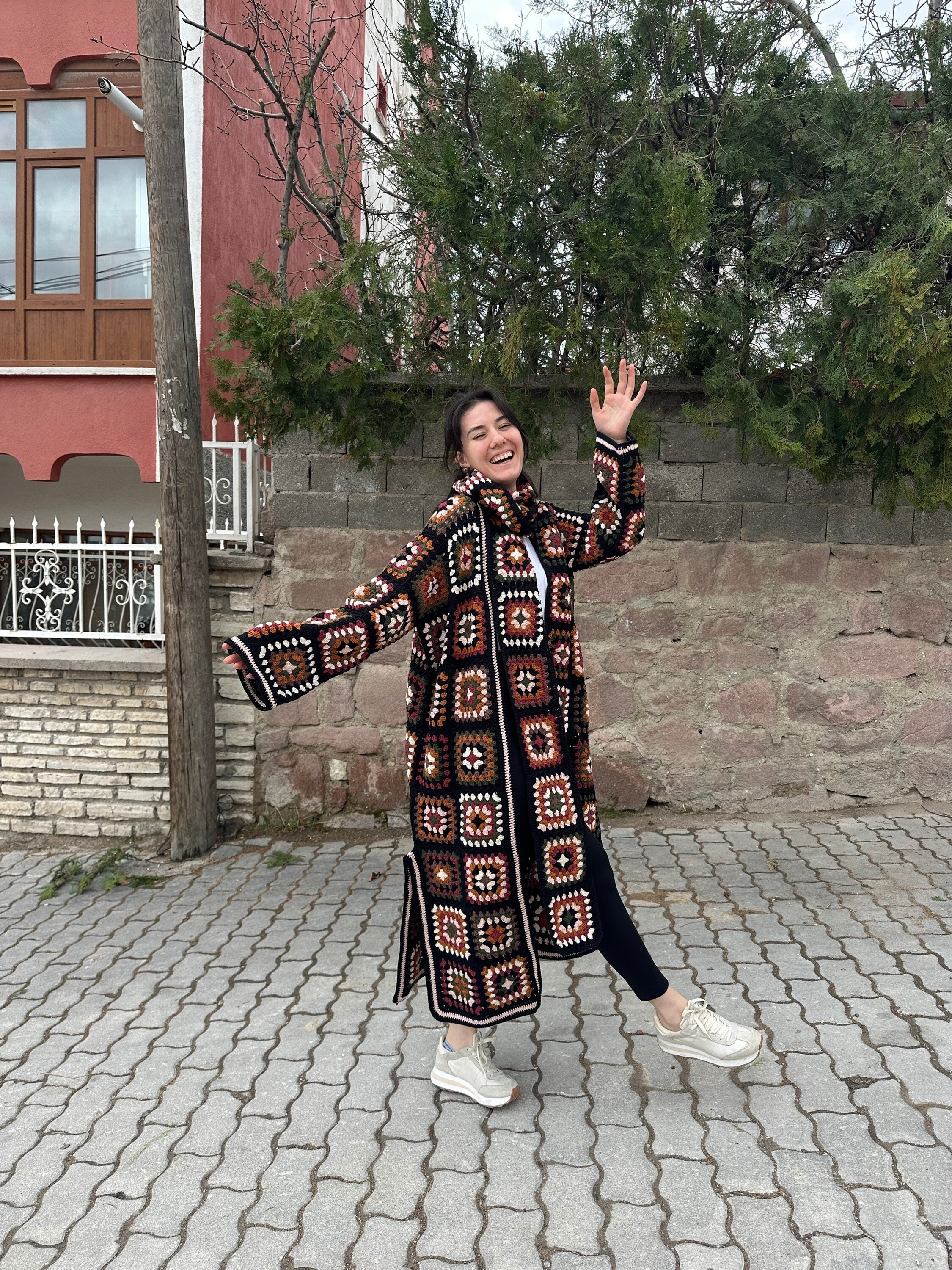 Patchwork Jacket, Granny Square Cardigan, Cardigan & Scarf Set, Boho Jacket, Granny Square Sweate... — photo 3 of 10