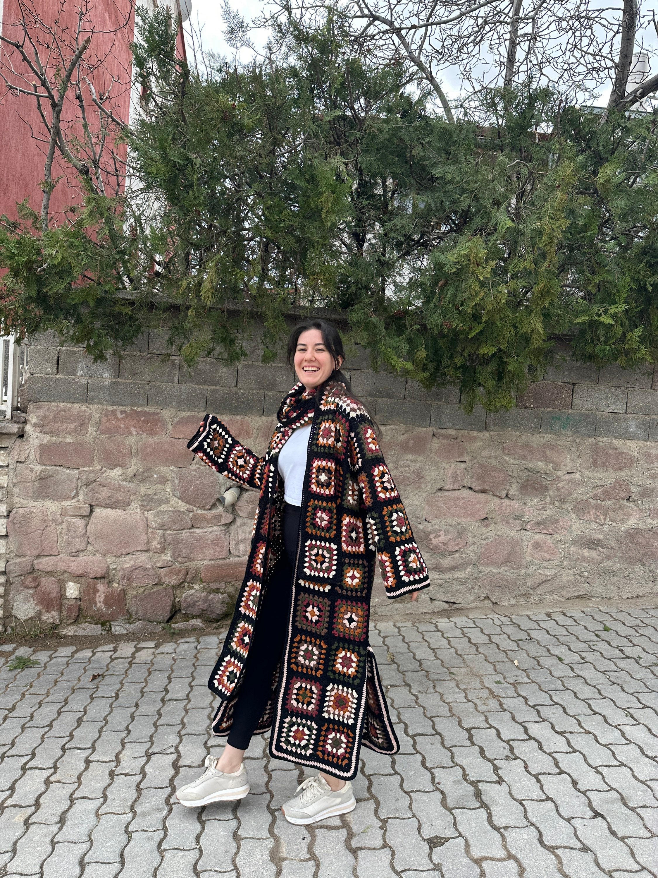 Patchwork Jacket, Granny Square Cardigan, Cardigan & Scarf Set, Boho Jacket, Granny Square Sweate... — photo 6 of 10