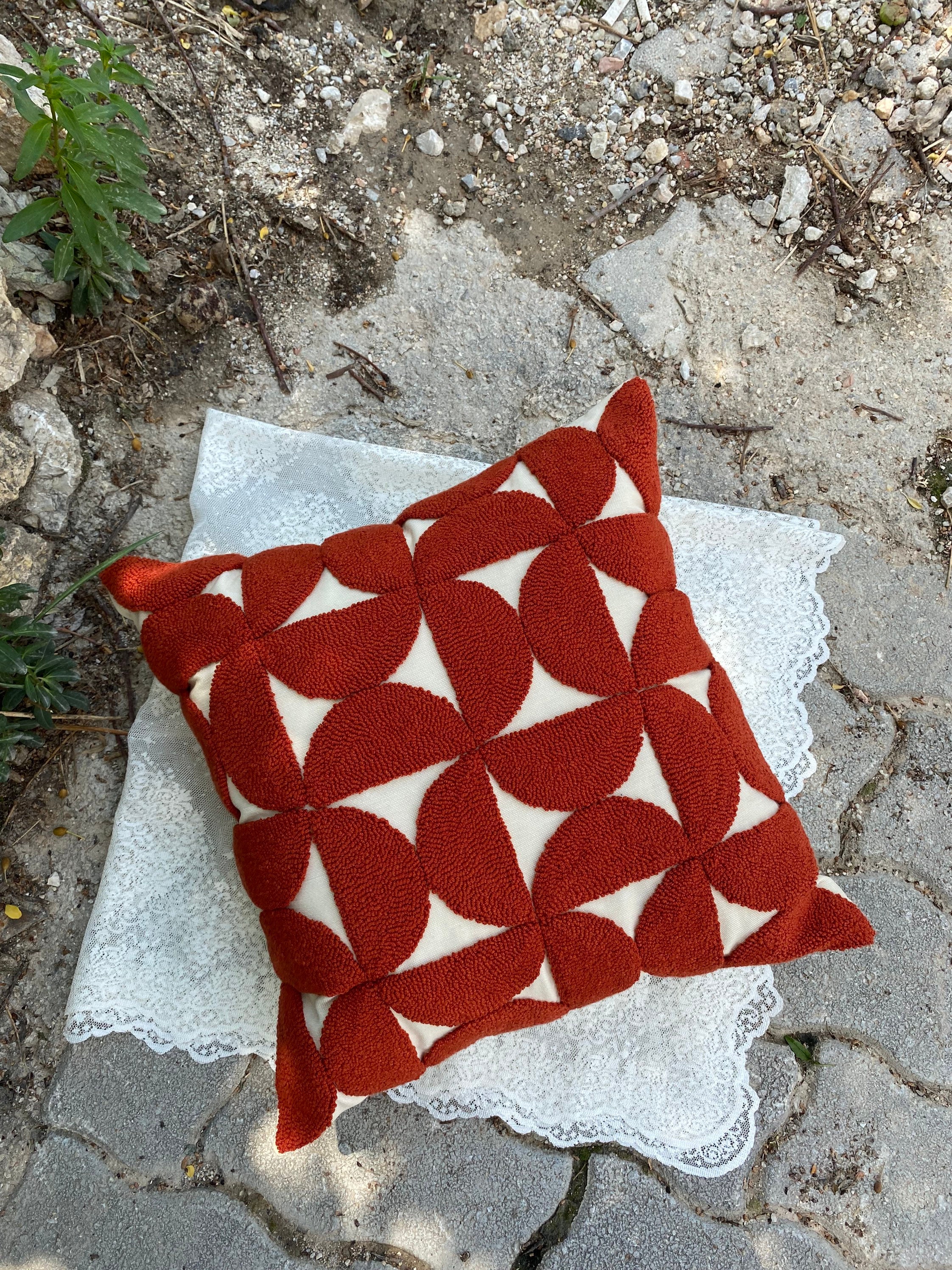 Punch Needle Pillow Cover, Pillow Case, Decorative Embroidered Cushion Cover, Pillow Covers, Geom... — photo 7 of 10