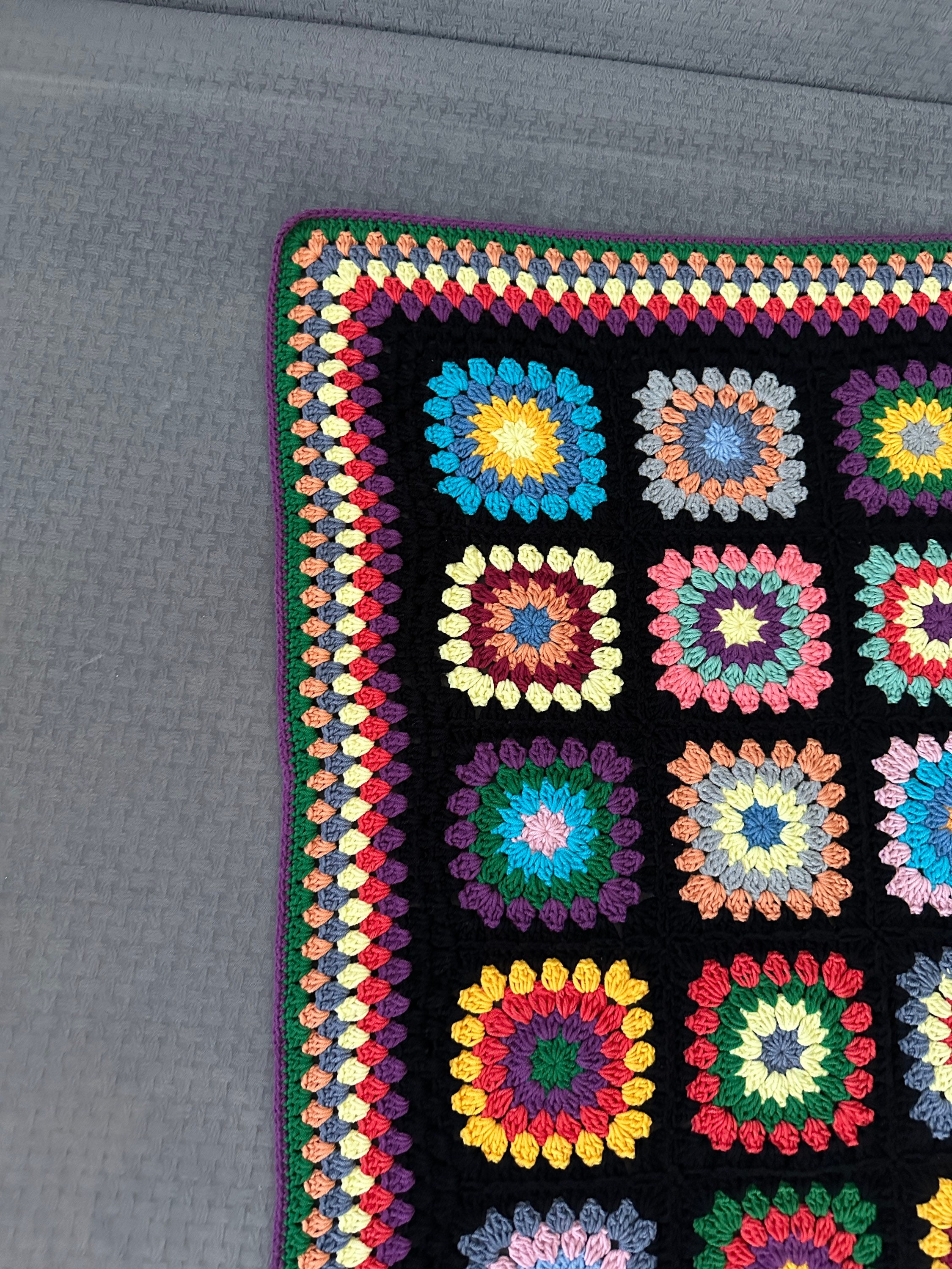 Ready To Ship - Granny Square Blanket, Crochet Couch Blanket, Afghan Crochet TV Throw Blanket, Co... — photo 2 of 10