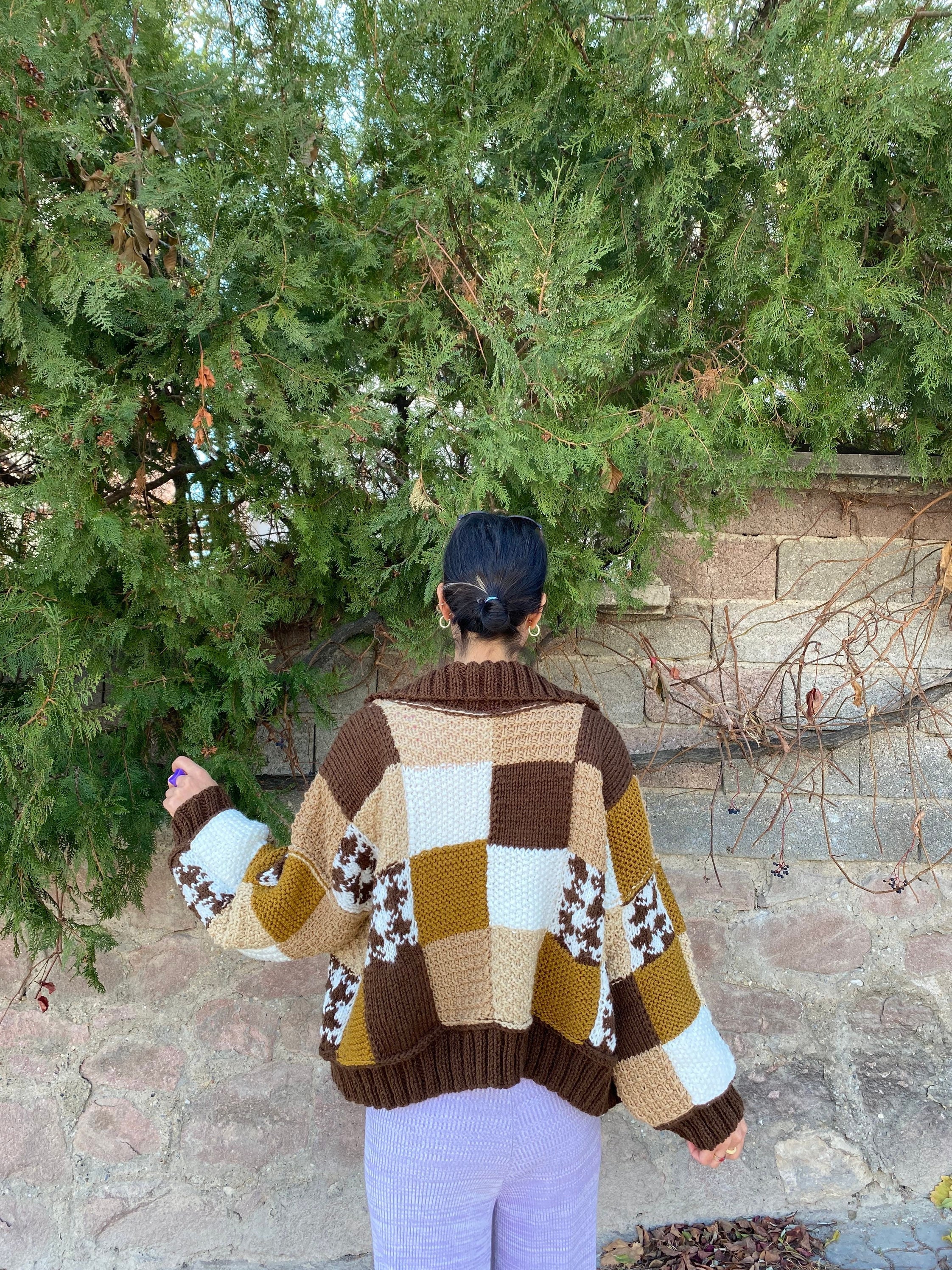 Unique Knit Cardigan, Harry Styles Cardigan, Patchwork Jacket, Harry Styles Sweater, Oversized Me... — photo 6 of 10
