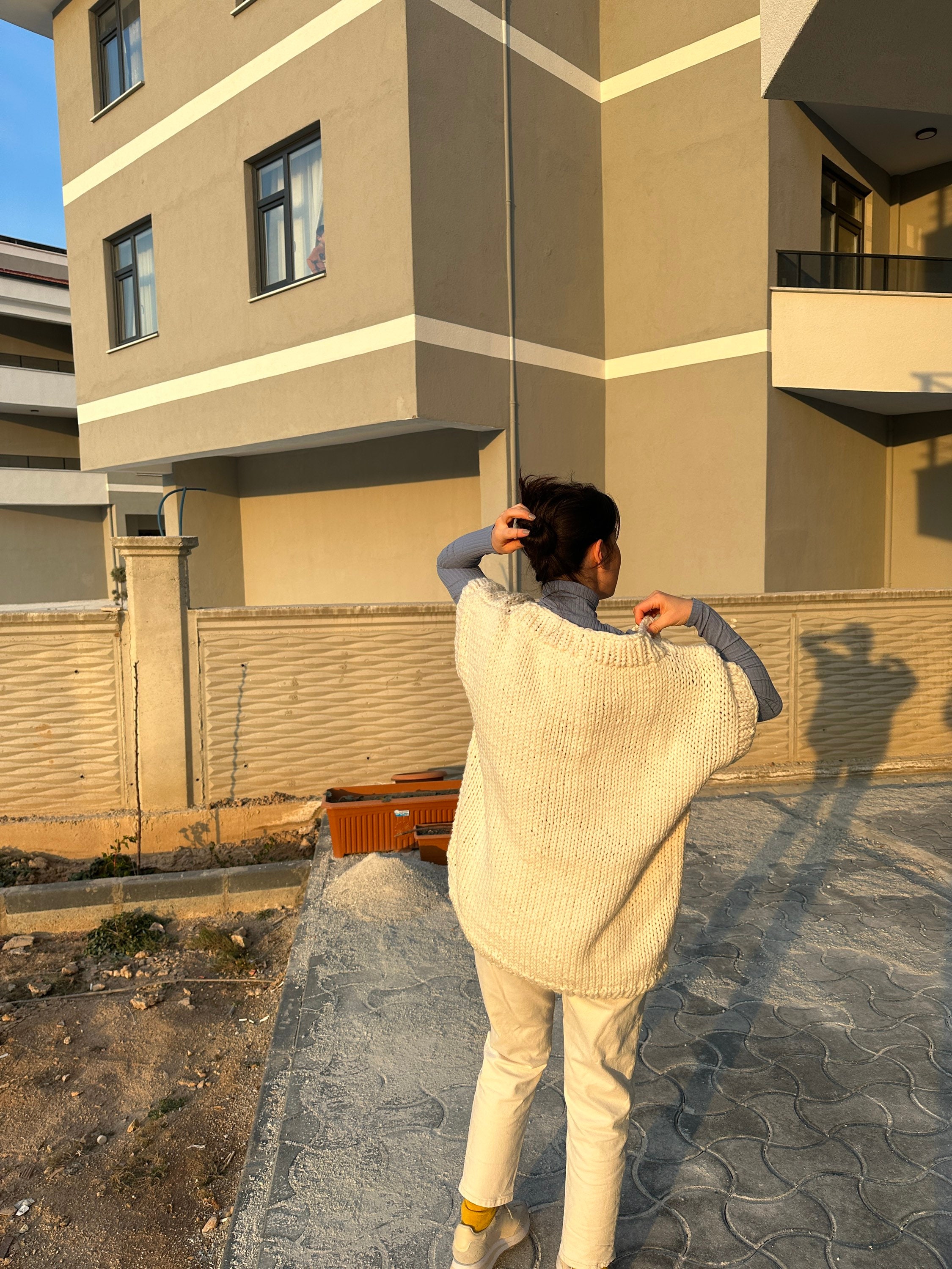 Unisex Oversized Vest, Knit Sweater, Oversized Knitwear, Unique Knitted Sweater, Trendy Pullover ... — photo 2 of 10