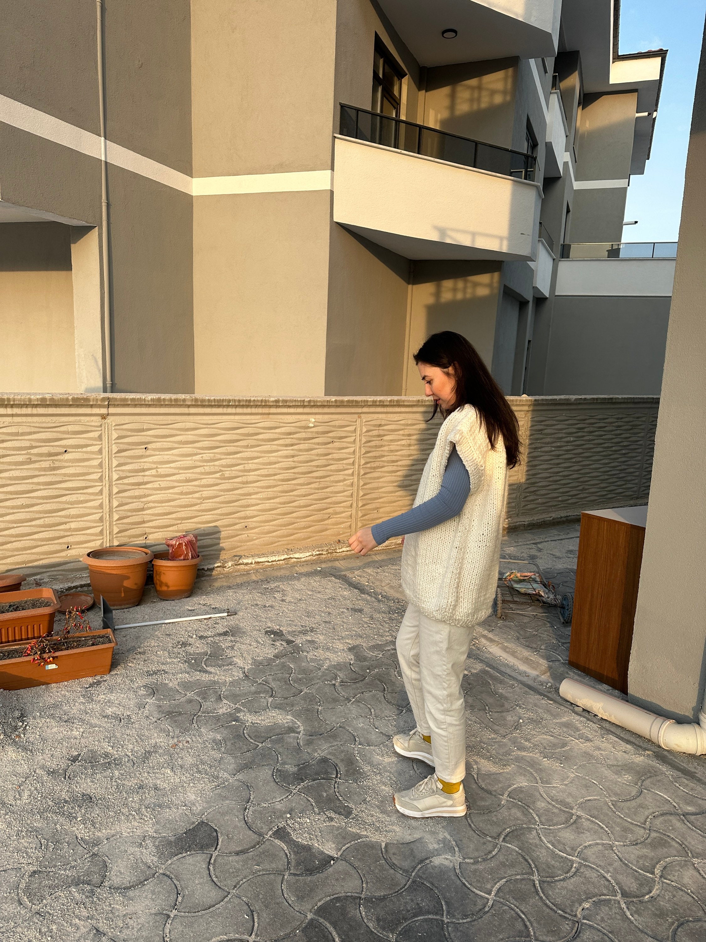 Unisex Oversized Vest, Knit Sweater, Oversized Knitwear, Unique Knitted Sweater, Trendy Pullover Outfit for Woman, Handmade Knit Vest, Gift